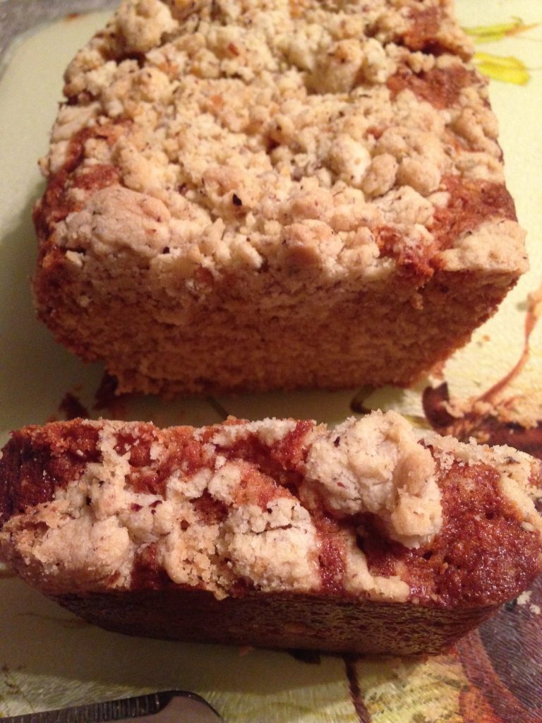 Banana bread crumble noisette